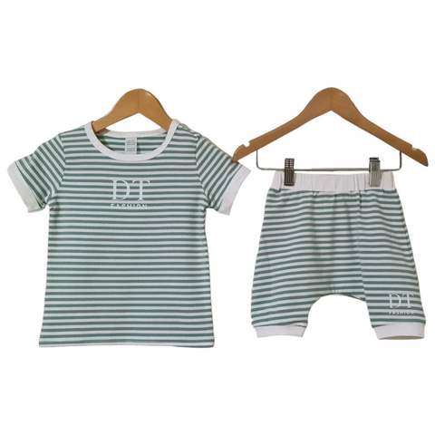 DT Fashion Stripe Shorts Set - Mint