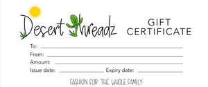 Gift Voucher - Physical - Desert Threadz