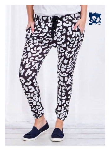Slouch Pants - Navy Animal