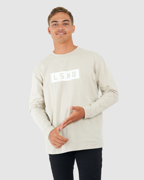 Men's Mood LS Tee Box Fit - Taupe - Desert Threadz